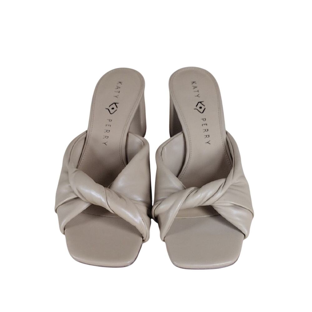 Katy Perry The Tooliped Sandals Women’s 8.5M Cream Faux Leather Slide Casual